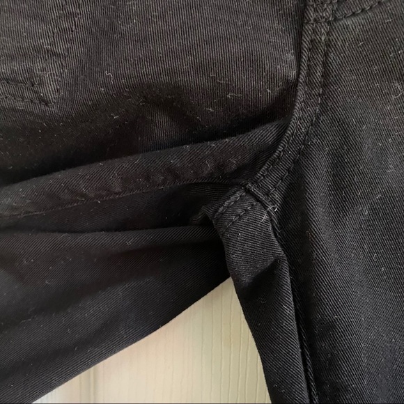 J Brand Exposed Button Fly Black Belted Crop Pants Button Flap Back Pockets - Picture 8 of 11